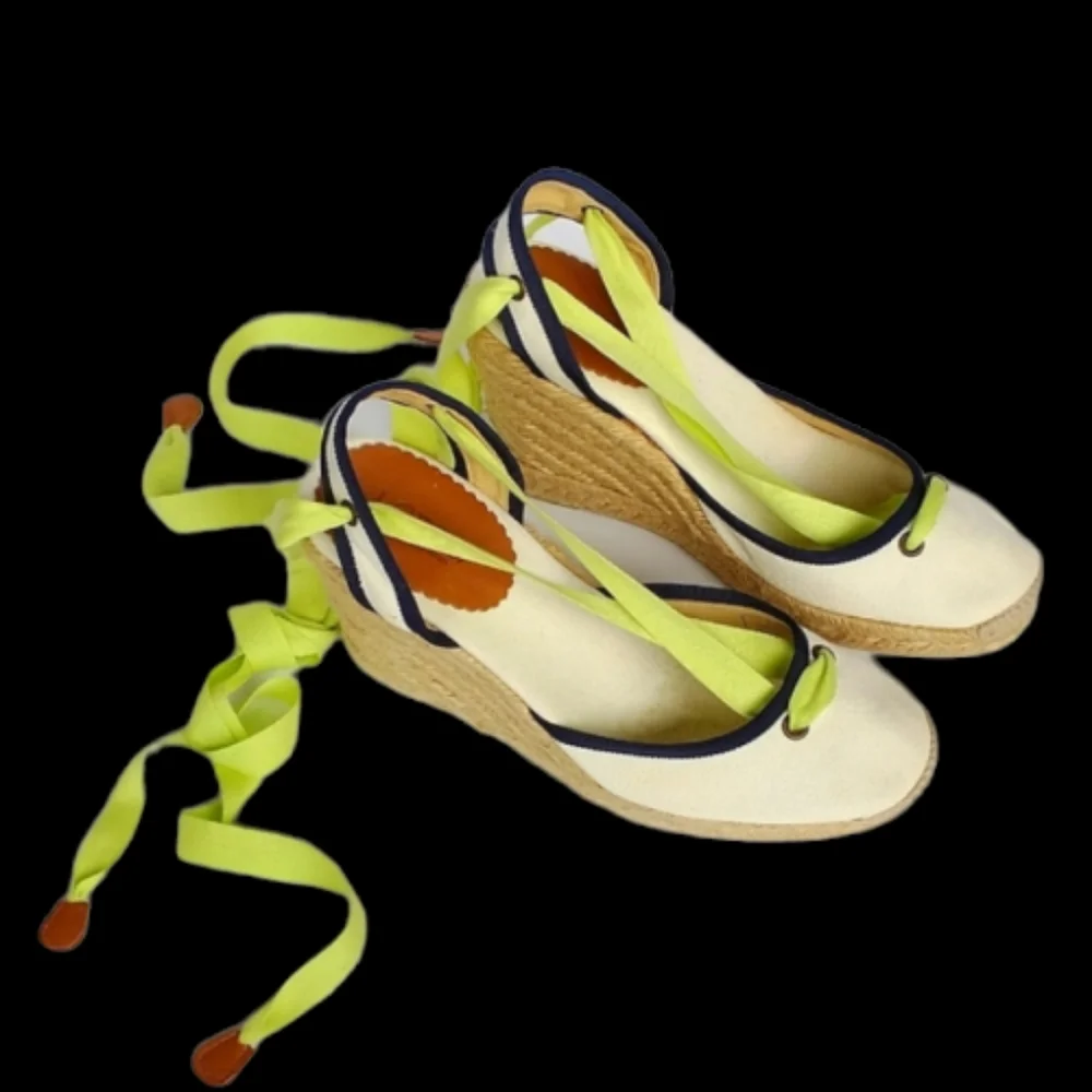 J Crew Lace Up Espadrille Wedges